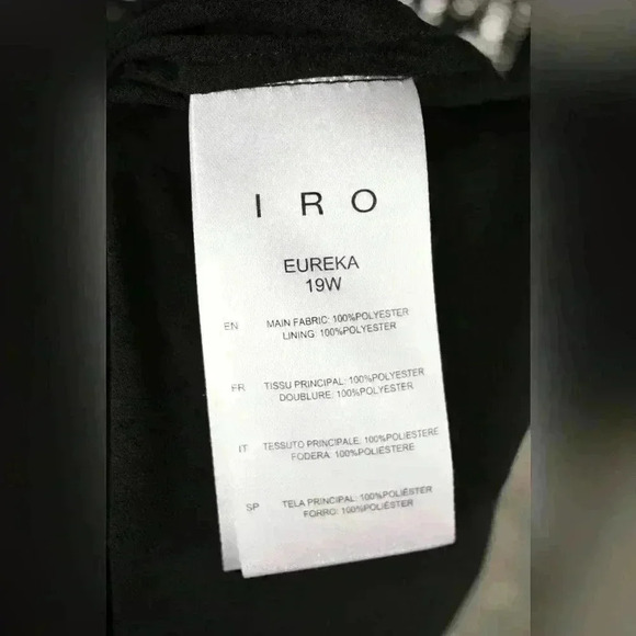 NWT IRO Silver Black Flowy Eureka Poly Long Sleeve Sparkle Plunge Dress 40EU 8US - Picture 2 of 6